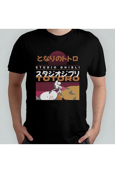Pixxa My Neighbor Totoro - Μπλουζάκι από 100% βαμβακερό λαιμόκοψη Μοντέλο 1