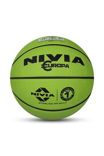 Nivia Europa Basketball, Size 1 (Black/Yellow) (ASSORTED)