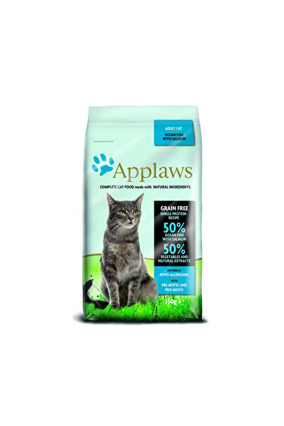 Applaws طعام القطط الجاف بالسمك والسلمون - 350 جرام