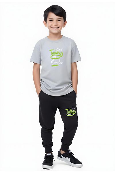panios kids Smile Printed Boy's Double Pocket Bottom-Top Set