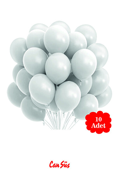 Cansüs Pastel Balon 12 İnç 10'lu Beyaz