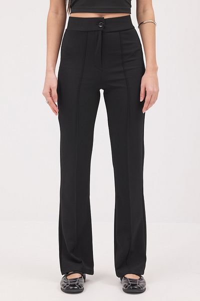 Addax High Waist Front Stitching Detail Wide Leg Pants Pn13891