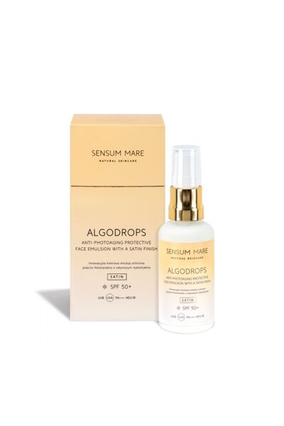SENSUM MARE Algodrops Satin, 50 ml emulsie cremă anti-foto-îmbătrânire SPF 50+ UVB UVA PA++++ HEV/IR