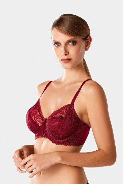 Pierre Cardin Kadın Bordo 7003 Balenli Toparlayıcı Minimizer Sütyen