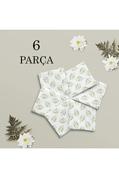 ARS DT Dekoratif Yaprak Desenli 6'lı Amerikan Servis Sunumluk Peçete Tabak Üstü