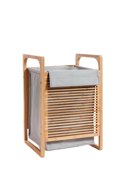 Digithome Bambu Kirli Sepetli Banyo Düzenleyici Çamaşır Sepeti JW-20290