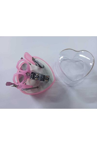 MATMEL Manicure Padifier 10 Pieces Special Boxed Pink Heart Shape Nail Care Set