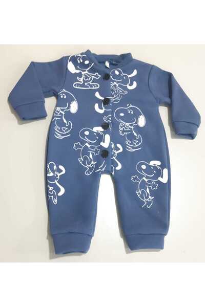Sönmez Baby SNOOP DOG KIŞLIK ÜÇ İP DÜĞMELİ TULUM BEBE TAKIM