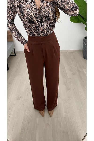 Nazline PANTALONI LUNGI CU PICIOARE LARGI, DETALIATI CU VELCRO, TESTURI ELASTICE