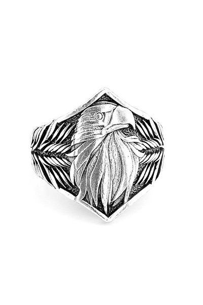 Solfera Relief Eagle Predator Bird Brass Adjustable Men's Ring Rg076