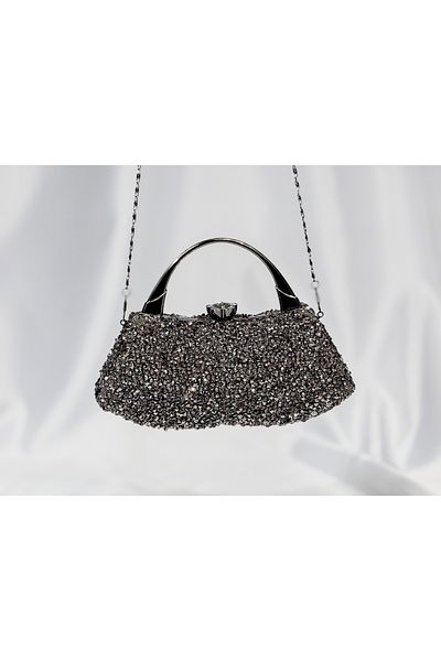 Store Black Stone Silver Handled Evening Dress Bag