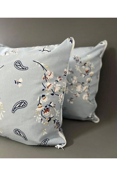 Belsina Home Fata de Perna Bumbac 2 Piese 50x70 Cm Cu Fermoar