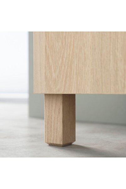 IKEA kapaklı kitaplık, ağartılmış meşe görünümlü, 120x42x202 cm, HANVIKEN