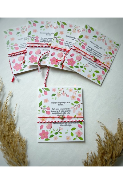 Atölye Merdiven 5li Kartlı Hediyelik Marteniçka Hediyelik Bahar Kırlangıç uçl...