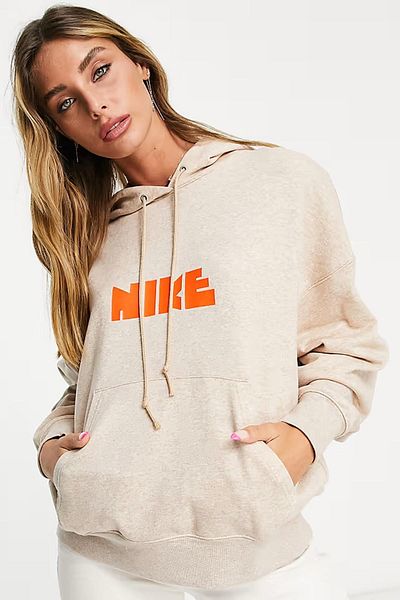 Nike Circa Fleece Oversize Hoodie Πορτοκαλί Γυναικείο φαρδύ φούτερ με κουκούλα Hemp Orange