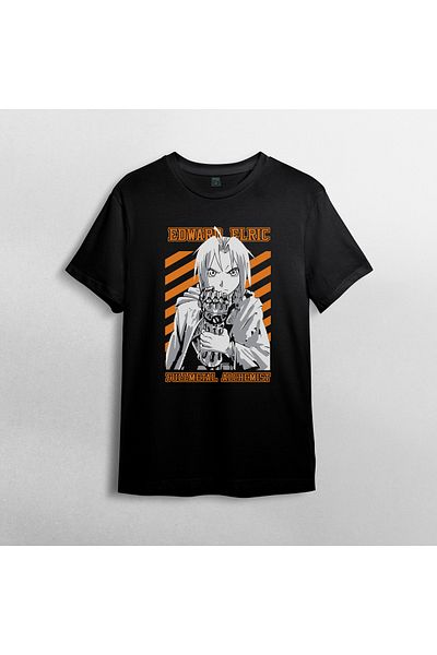 Pixxa FullMetal Alchemist Edward Elric - Μπλουζάκι από 100% βαμβάκι με λαιμόκοψη μοντέλο 1