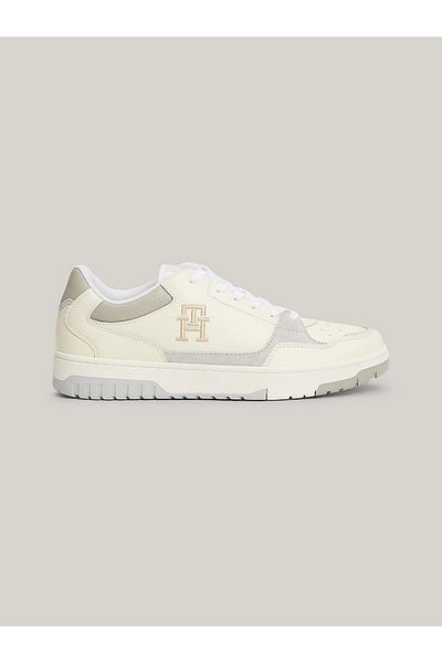 Tommy Hilfiger Men's Logo Regular Fit Lace-up Casual Beige Sneakers FM0FM04968-AEF