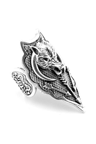Solfera Viking Wolf Turkish Mythological Men's Rings with Brass - Adjustable Rg080