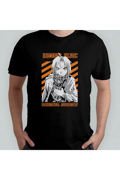 Pixxa FullMetal Alchemist Edward Elric - Μπλουζάκι από 100% βαμβάκι με λαιμόκοψη μοντέλο 1
