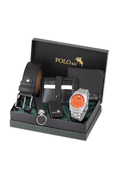 Polo Air Erkek Kemer Cüzdan Kartlık Çakmak Anahtarlık Kol Saati Hediyelik Kut...