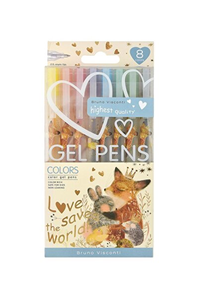 Bruno Visconti Jel Kalem Seti Renkli Kawai Hyavanlar 0.5 mm 8 Renk