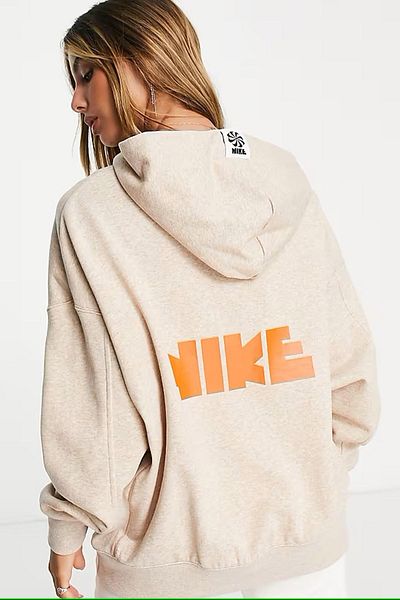 Nike Circa Fleece Oversize Hoodie Πορτοκαλί Γυναικείο φαρδύ φούτερ με κουκούλα Hemp Orange