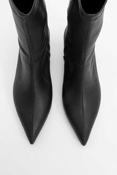 LuviShoes حذاء LEWIN نسائي ذو كعب رفيع ومقدمة مدببة باللون الأسود