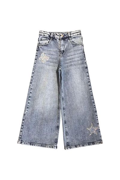 Little Star Girls' Butterfly and Star Accessories Jean Pants