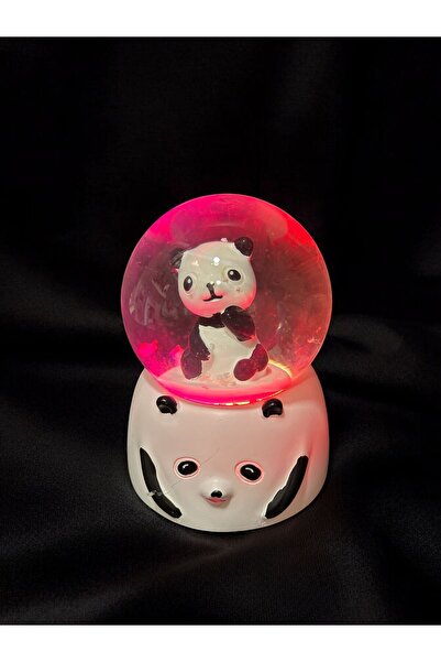 Lapidaria Panda Ayıcık, Panda Kolye ve Panda Temalı Led Işıklı Kar küresi Sevgiliye Hediye Kutulu ve Notlu