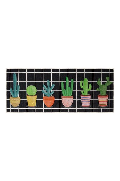 Homelux Non-Slip Kitchen Rug OTEEA, 40x100 cm, Geometric, Cactus, Multicolor, 60% Cotton