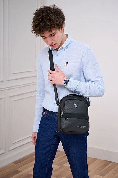 U.S. Polo Assn. U.S. Polo Assn 24499 - Geantă neagră de umăr pentru bărbați