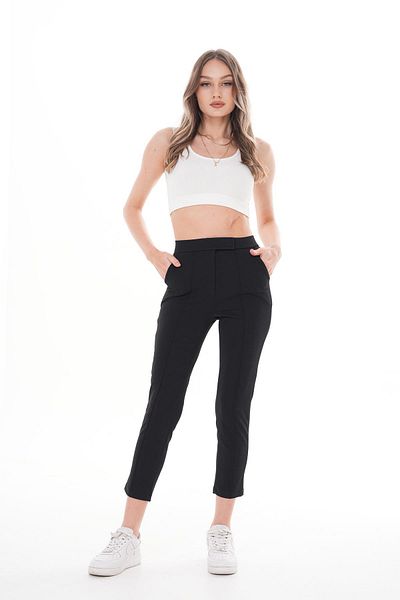 ŞİMAL Women's Velcro Closure Tethered Skinny Trousers 250204   -