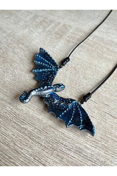 ZephiaStore Lav Ejderha Kolye El Yapımı Kanat Gotik Kolye Sokak Tarzı