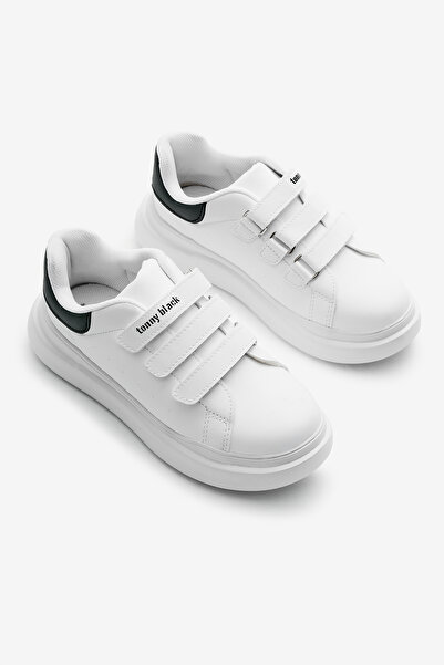 Tonny Black Children's Unisex White Black Eva Faylon Sole Three Velcro Sneakers