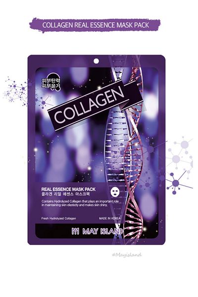 May Island 5-pack Collagen Essence Face Mask - Korean Paper, Refills Natural ElasticitY