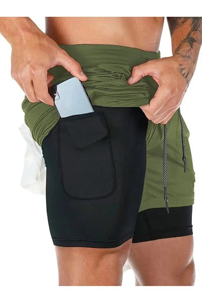 Karatopak Men's Quick Dry Feature Training Astroturf Fitness Short Leggings Sports Shorts