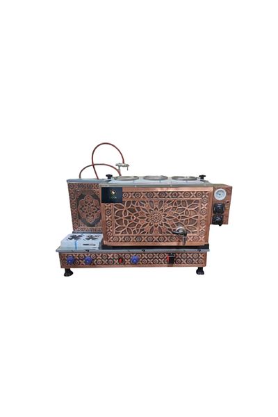 SAFİR Sapphire Copper Tea Boiler 3 Burner Natural Gas Copper Tea Samovar Tea Maker with Gas Safety Lock System