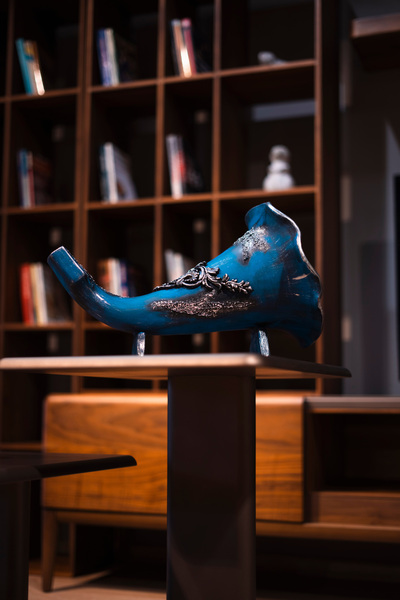 Store El Yapımı Okyanus Mavisi Gramofon (40cm x 27cm)