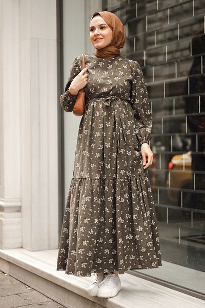 Gizce Luella Khaki Dress
