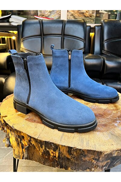 Paulo 9107 СИНІЙ ЗАМШОВИЙ ЧОЛОВІЧИЙ ЧЕРЕВИКИ З НАСТУПНОЮ ШКІРОЮ