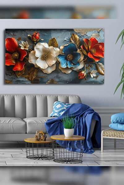Evinemoda Colorful Flowers One Piece Canvas - Canvas Painting