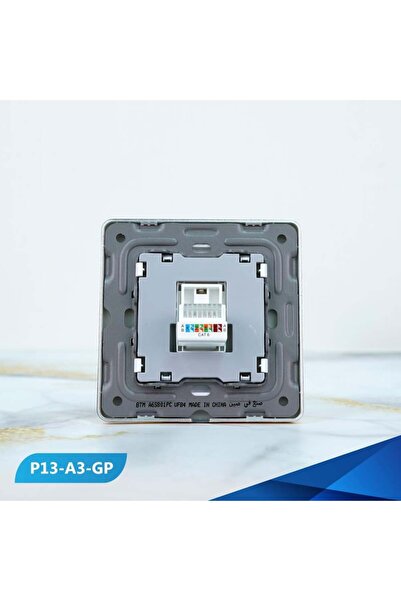 Btm Single computer socket, pearl and gold -6 pieces