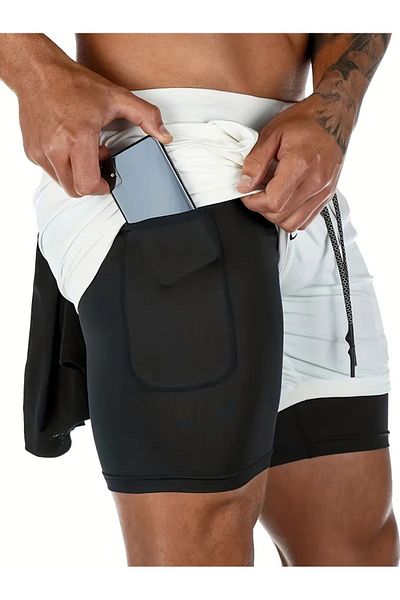 Karatopak Men's Quick Dry Feature Training Astroturf Fitness Short Leggings Sports Shorts