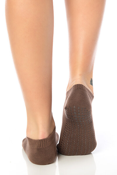 SAYSEZ Γυναικεία αντιολισθητική σόλα από μπαμπού καφέ σιλικόνης εκτύπωσης Pilates Yoga Fitness Dance Activity Booties Κάλτσες
