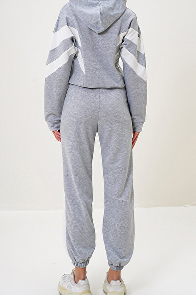 VAGGON Γυναικείο σετ φούτερ με κουκούλα Grimelange με δύο κλωστές και φούτερ με ελαστικά πόδια