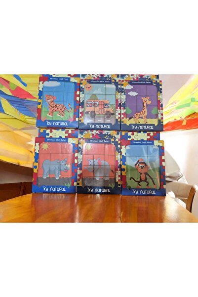 Emres Toys 3x3 Kaydırmalı Ahşap Puzzle (1 Adet)