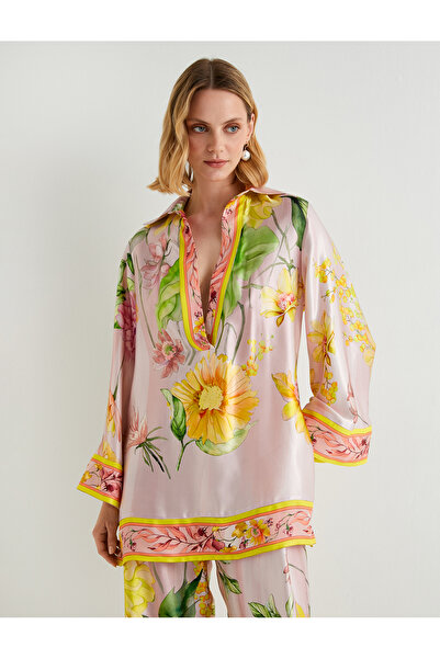 Koton Tunika se saténovým květinovým vzorem - Tuba Unusal