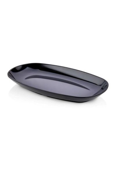HIC Melamine Regtangular Serving Plate Black Color Size 40 cm