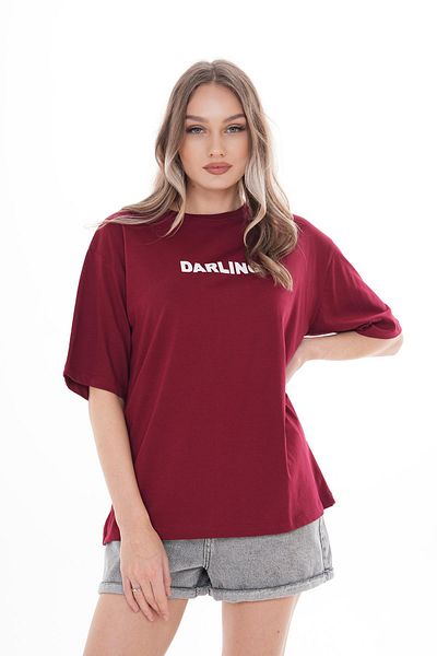 ŞİMAL Tricou oversize pentru femei cu imprimeu pe spate 250102   -