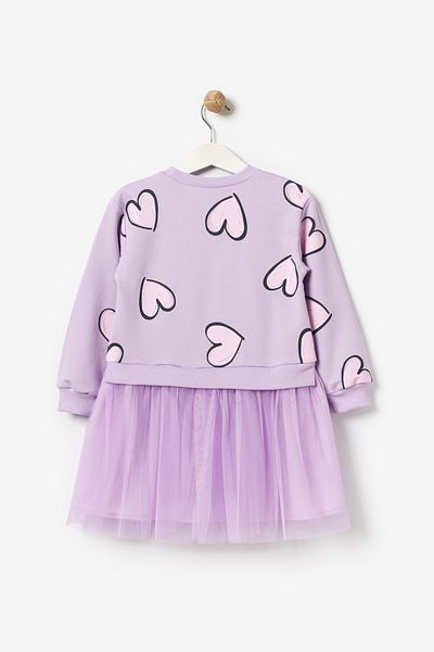 Minipodyum Rochie de tul pentru fete, 100% bumbac, cu mâneci lungi, ocazional, 4-7 ani